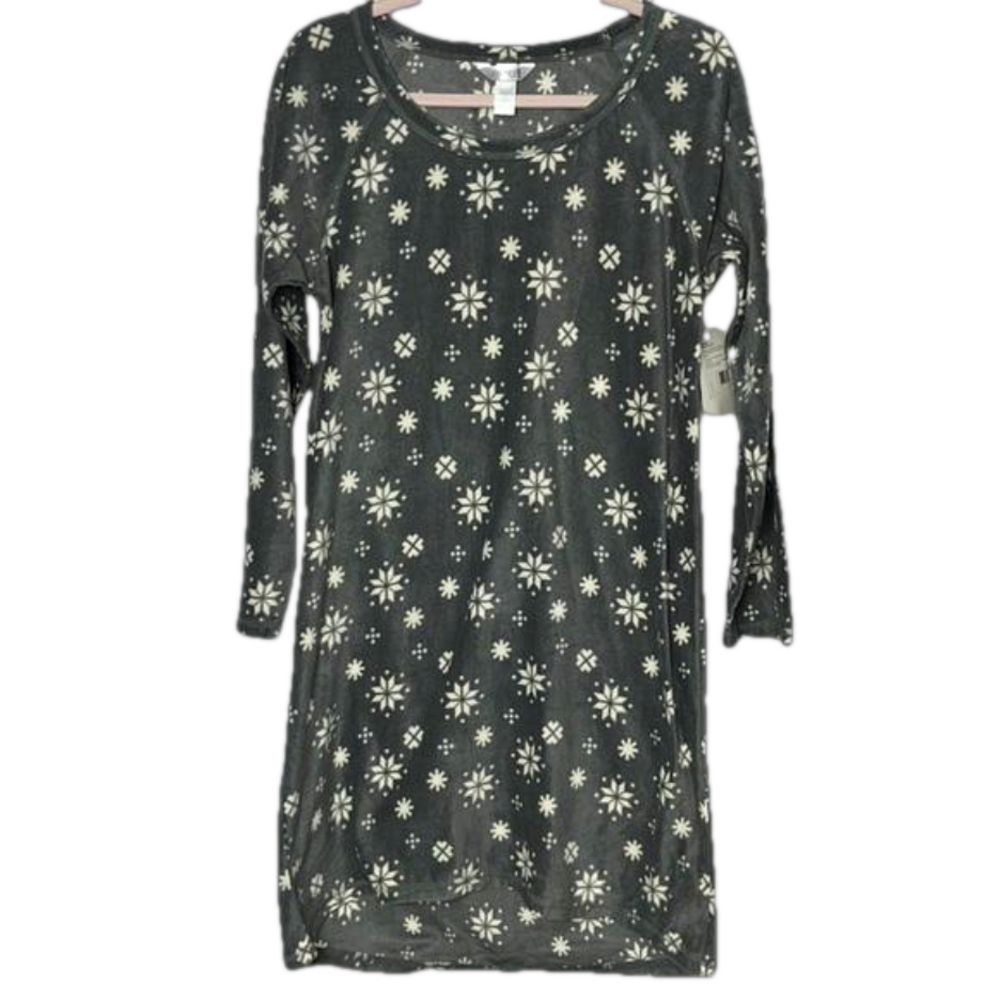 Jockey Fleece Nightgown Gray Large